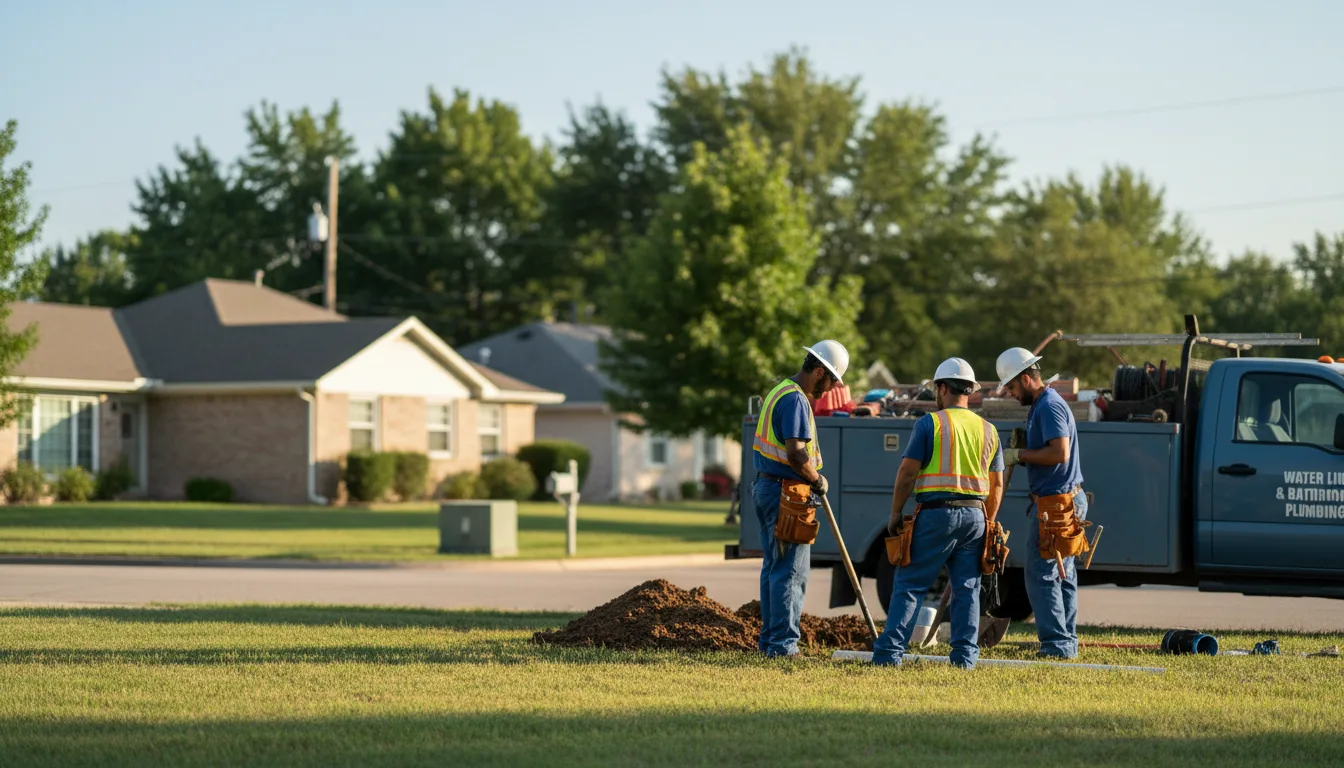 Residential water line and bathroom plumbing service in Flomot, TX